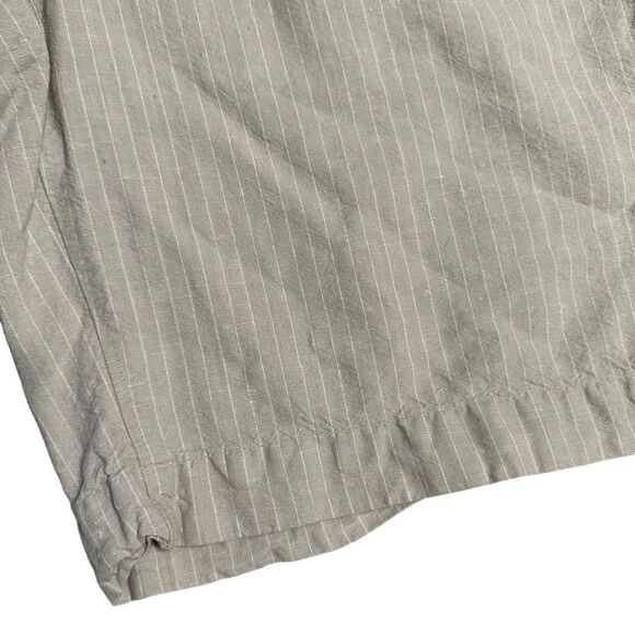 Banana Republic beige striped flat front linen blend shorts size waist 34” - Picture 2 of 8